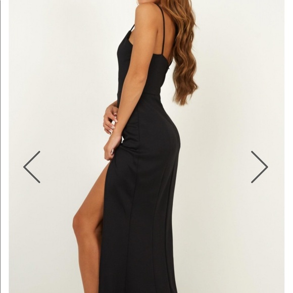 Black Long Cocktail Dress - Picture 4 of 5